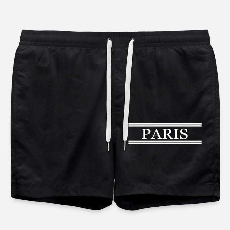 Paris , blanc - Short de bain - noir