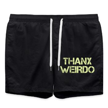 Merci ironie texte vintage disant - Short de bain - noir - Devant - AI Model Male 185 light (185cm)