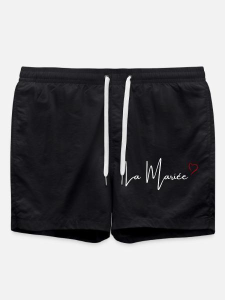 Die rote Herzbraut - Badeshorts - Schwarz