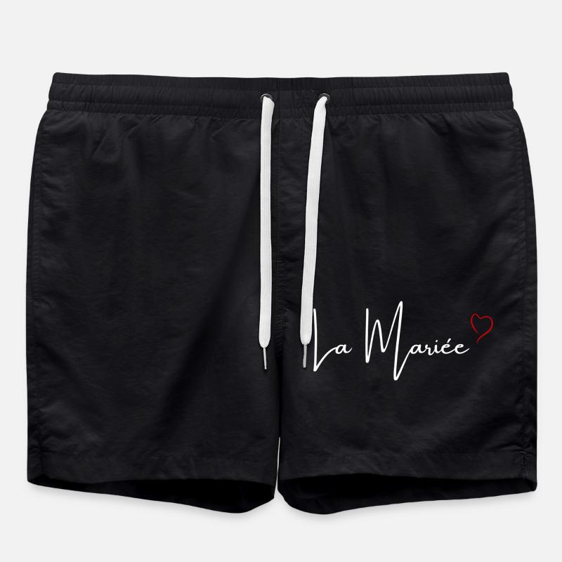 Die rote Herzbraut - Badeshorts - Schwarz