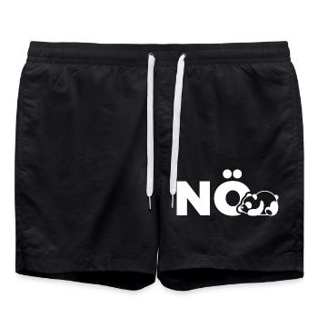 Panda Coffe Pandabär Spruch Geschenk Geschenkidee - Badeshorts - Schwarz - Vorne - AI Model Male 185 light (185cm)