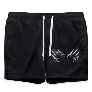 krallen 02 - Badeshorts - Schwarz - Vorne - AI Model Male 185 light (185cm)