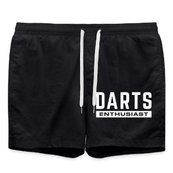 Dartboard Darts Gift Saying Darts Sports - Swim Trunks - black - Front - AI Model Male 185 light (185cm)