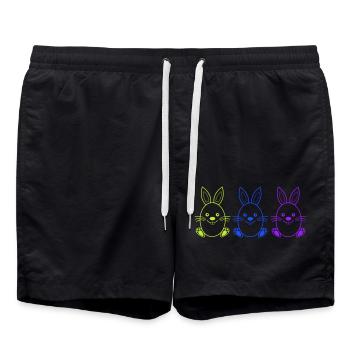 osterhase 3 - Badeshorts - Schwarz - Vorne - AI Model Male 185 light (185cm)