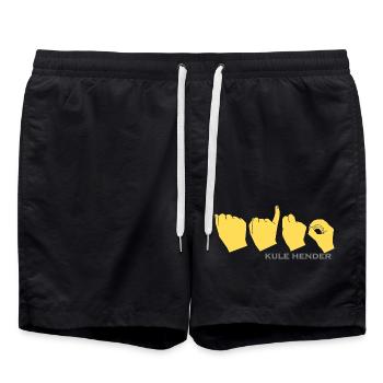 Aino de couleur jaune moutarde - Short de bain - noir - Devant - AI Model Male 185 light (185cm)