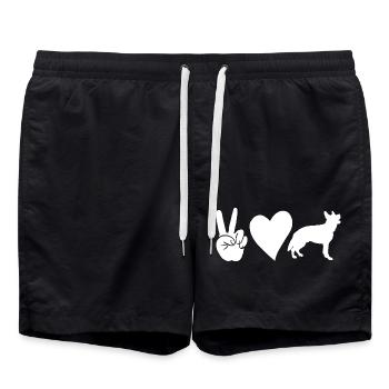 Hund Deutscher Schäferhund - Badeshorts - Schwarz - Vorne - AI Model Male 185 light (185cm)