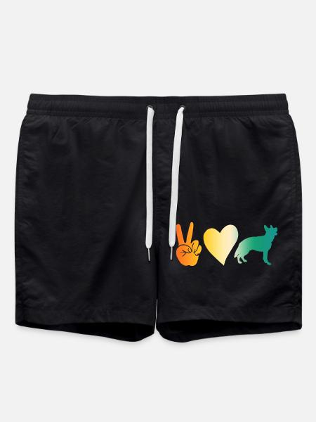 Dog German Shepherd - Swim Trunks - black