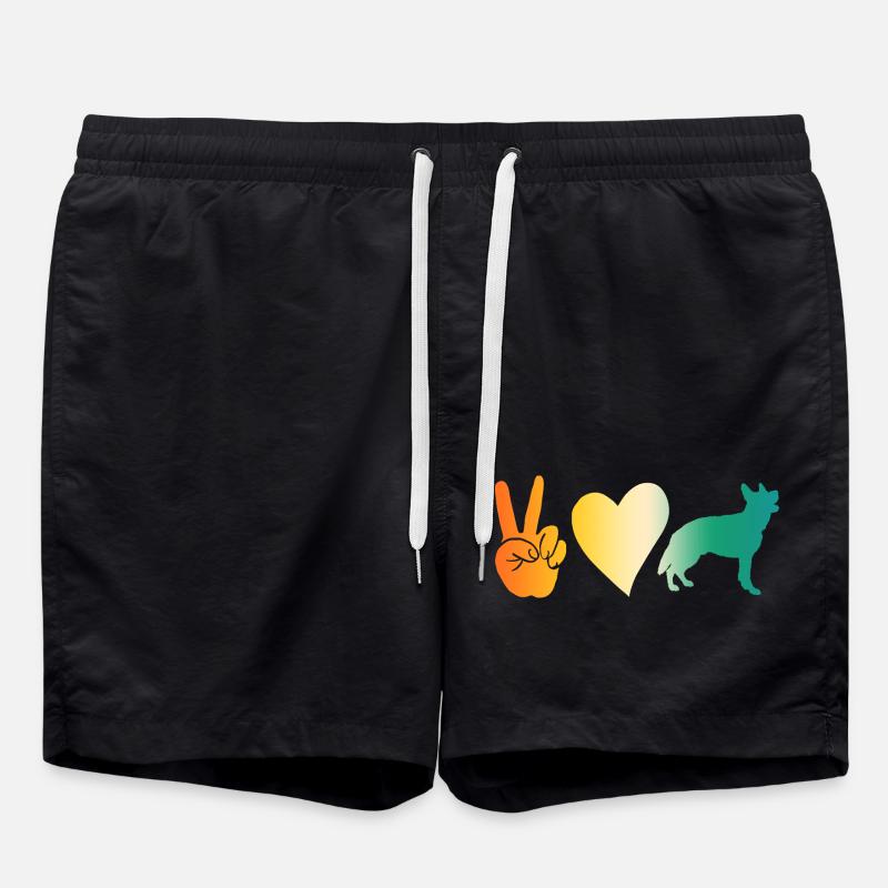 Dog German Shepherd - Swim Trunks - black