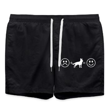 Hund Deutscher Schäferhund - Badeshorts - Schwarz - Vorne - AI Model Male 185 light (185cm)