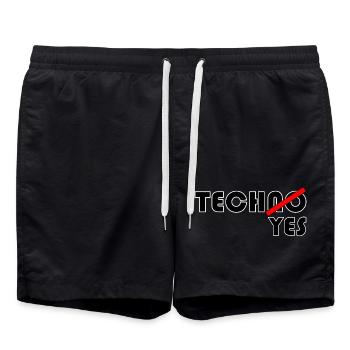 TechNO?YES! - Badeshorts - Schwarz - Vorne - AI Model Male 185 light (185cm)