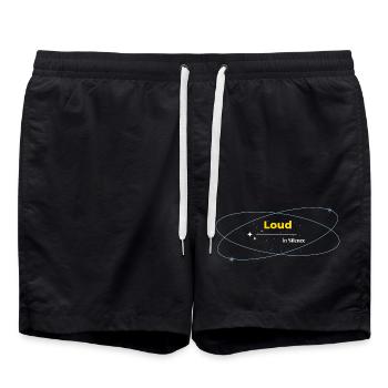 Loud in Silence dunkles Shirt - Badeshorts - Schwarz - Vorne - AI Model Male 185 light (185cm)