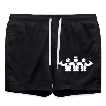 Bachelor Groom Icon - Swim Trunks - black - Front - AI Model Male 185 light (185cm)