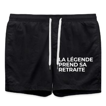 Die Legende geht in den Ruhestand - Badeshorts - Schwarz - Vorne - AI Model Male 185 light (185cm)
