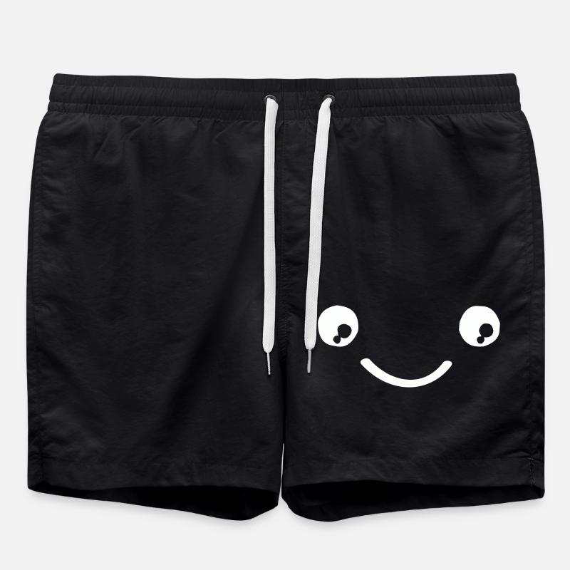 smileface - Swim Trunks - black