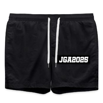 Jga 2025 Junggesellenabschied - Badeshorts - Schwarz - Vorne - AI Model Male 185 light (185cm)