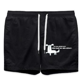 Ich kann gerade nicht. Mein Hund hat NEIN gesagt! - Badeshorts - Schwarz - Vorne - AI Model Male 185 light (185cm)