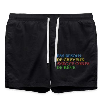 Pas besoin de cheveux avec ce corps de rêve - Short de bain - noir - Devant - AI Model Male 185 light (185cm)