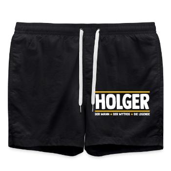 Holger - Badeshorts - Schwarz - Vorne - AI Model Male 185 light (185cm)