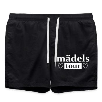 Mädels Tour Herz - Badeshorts - Schwarz - Vorne - AI Model Male 185 light (185cm)
