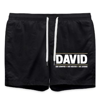 David - Badeshorts - Schwarz - Vorne - AI Model Male 185 light (185cm)