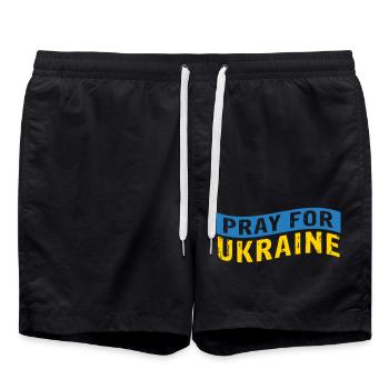 Priez pour l’Ukraine - Short de bain - noir - Devant - AI Model Male 185 light (185cm)