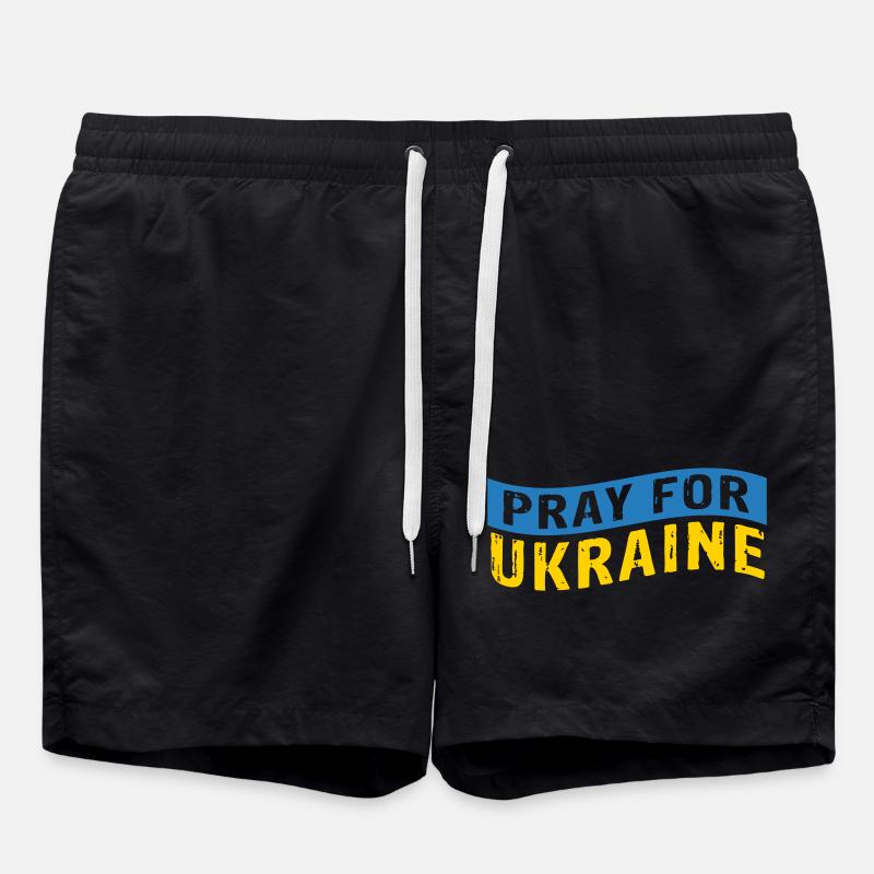 Pray for Ukraine - Swim Trunks - black