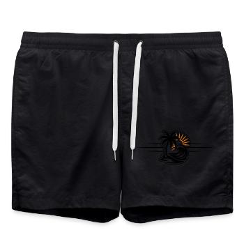 Insel Sommer Palme - Badeshorts - Schwarz - Vorne - AI Model Male 185 light (185cm)