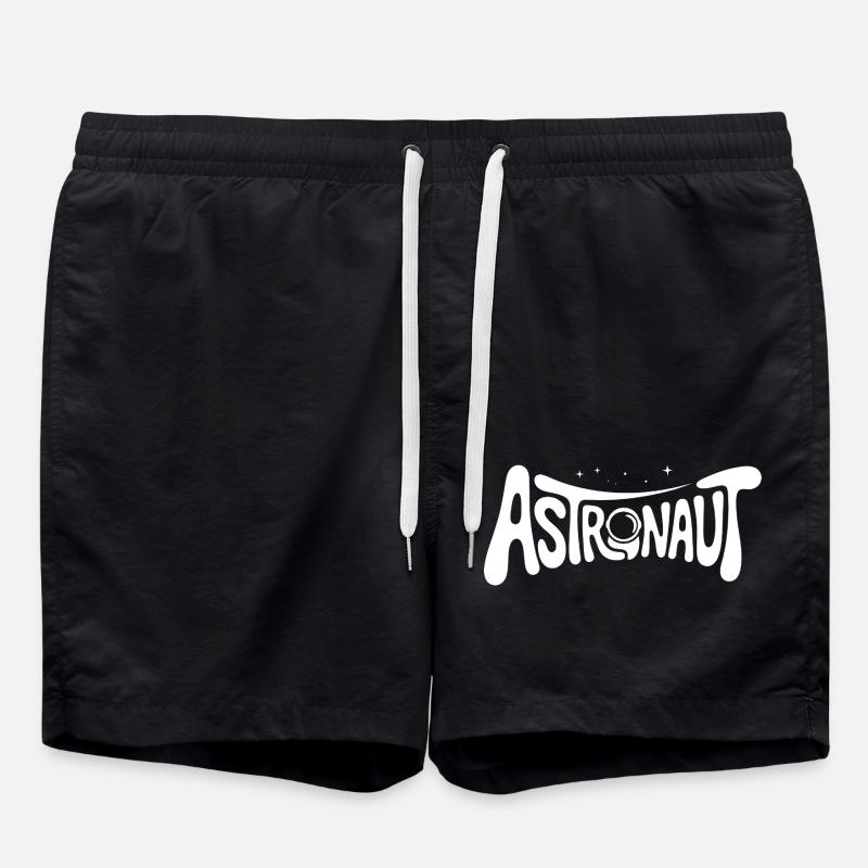 Astronaut - Cooles Astonomy-Logo - Badeshorts - Schwarz