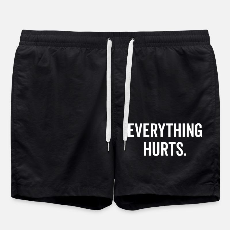 Everything Hurts - Swim Trunks - black