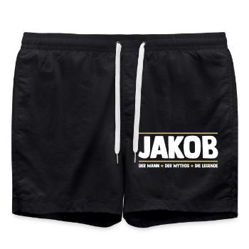Jacob - Short de bain - noir - Devant - AI Model Male 185 light (185cm)