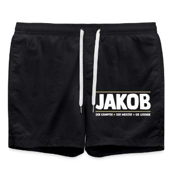 Jacob - Short de bain - noir - Devant - AI Model Male 185 light (185cm)