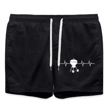Heartbeat of BBQ - Swim Trunks - black - Front - AI Model Male 185 light (185cm)