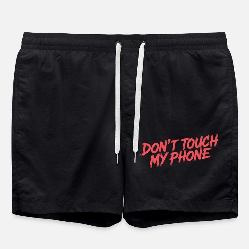 DON'T TOUCH MY PHONE - Swim Trunks - black