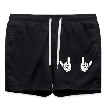 rock hands - Badeshorts - Schwarz - Vorne - AI Model Male 185 light (185cm)