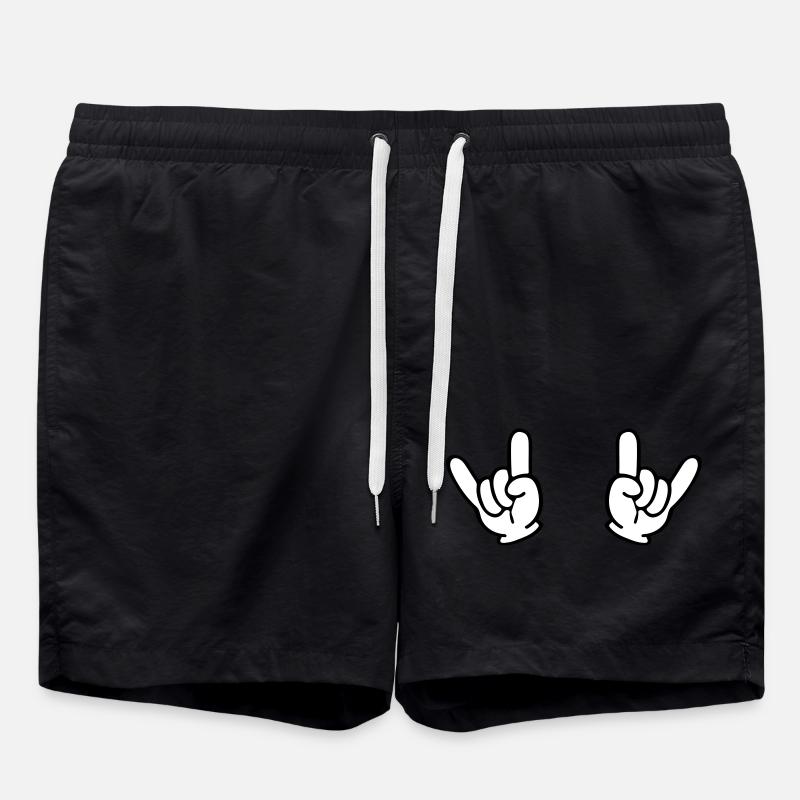 rock hands - Swim Trunks - black