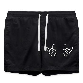 rock hands - Badeshorts - Schwarz - Vorne - AI Model Male 185 light (185cm)