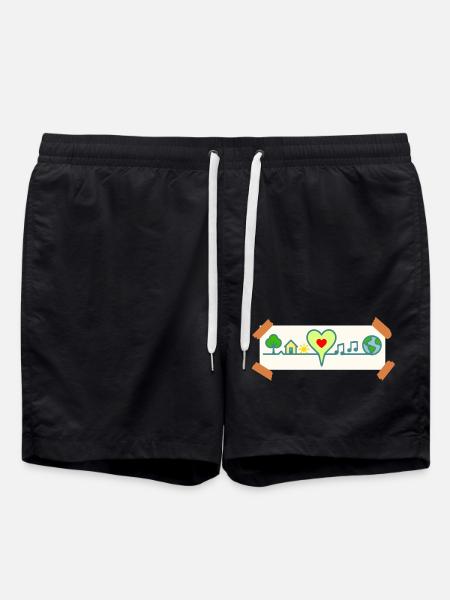 Herzlinie der Erde - Badeshorts - Schwarz