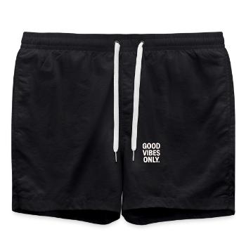 Bonnes vibes uniquement - Contraste néon - Short de bain - noir - Devant - AI Model Male 185 light (185cm)