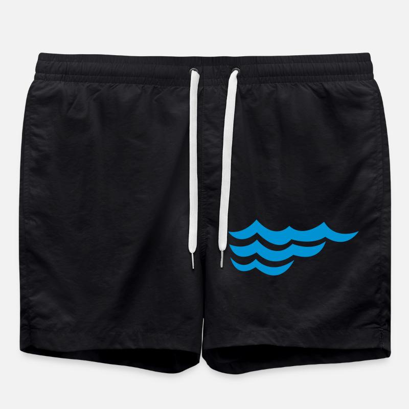 Meereswellen - Badeshorts - Schwarz