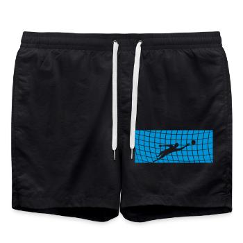 pattern cool goalie goalkeeper goalkeeper holding fus - Swim Trunks - black - Front - AI Model Male 185 light (185cm)