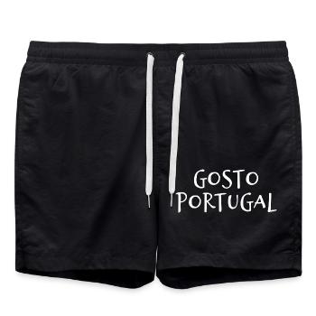 J'aime le Portugal - en portugais - Short de bain - noir - Devant - AI Model Male 185 light (185cm)