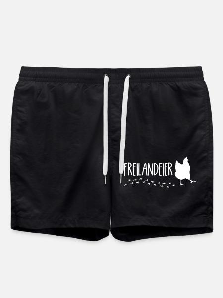Freilandeier Huhn - Badeshorts - Schwarz