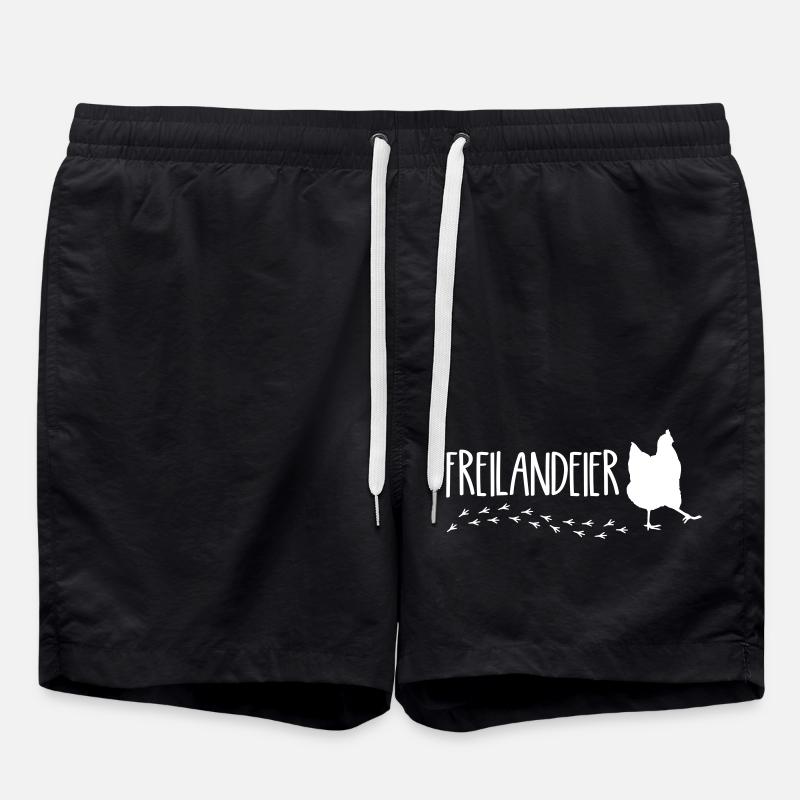 Freilandeier Huhn - Badeshorts - Schwarz