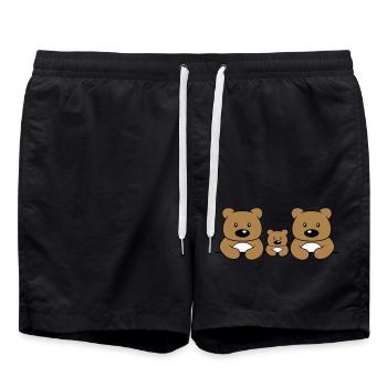 amour amoureux couples bébé enfant jeune papa maman - Short de bain - noir - Devant - AI Model Male 185 light (185cm)