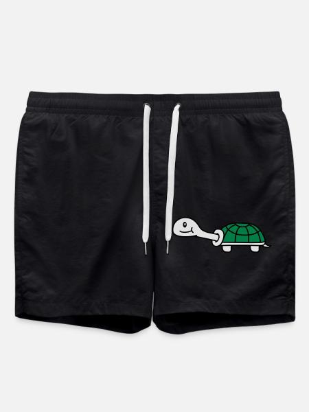 Cute Turtle - Swim Trunks - black