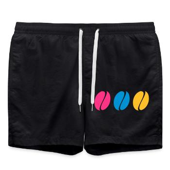 Coffee Beans - Swim Trunks - black - Front - AI Model Male 185 light (185cm)
