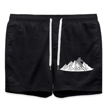 montagne ski descente montagne sports d'hiver amusement être - Short de bain - noir - Devant - AI Model Male 185 light (185cm)