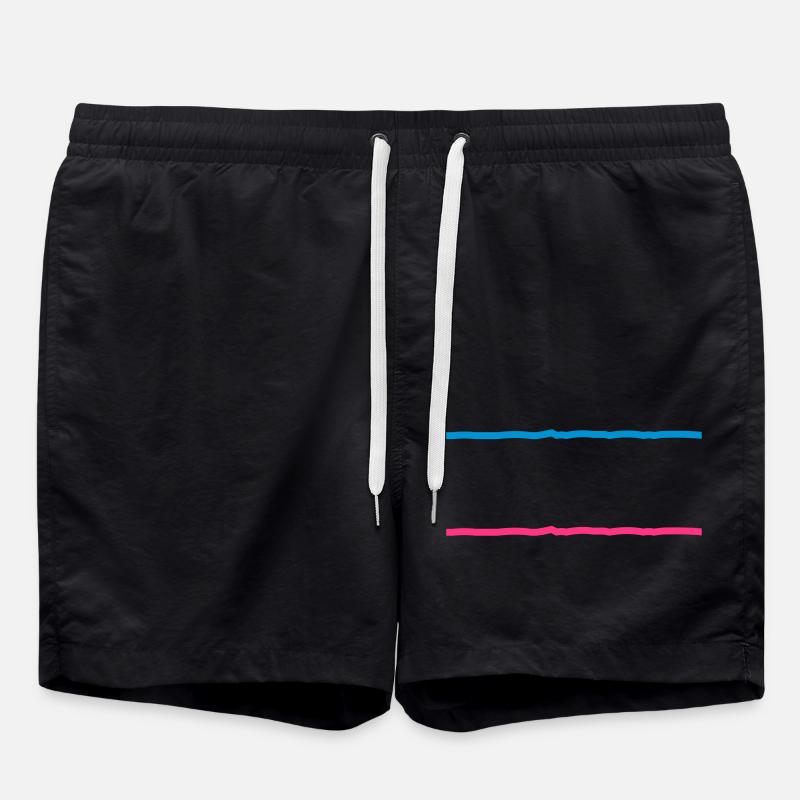 2 lines - Swim Trunks - black