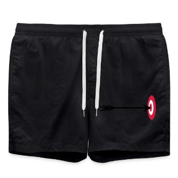 tir à l'arc centre de la cible hit arrow bo - Short de bain - noir - Devant - AI Model Male 185 light (185cm)