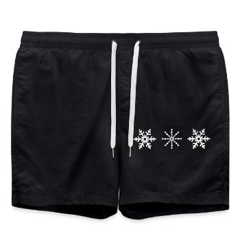 flocons de neige - Short de bain - noir - Devant - AI Model Male 185 light (185cm)